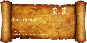 Rex Bennó névjegykártya